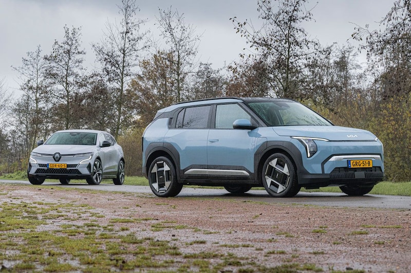Dubbeltest: Kia EV3 vs. Renault Megane E-tech - Nieuwkomer verplettert niet Dubbeltest: Kia EV3 vs. Renault Megane E-tech - Nieuwkomer verplettert niet